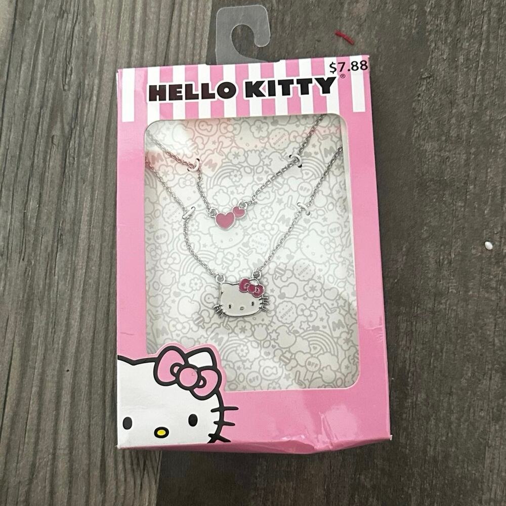 sanrio hello kitty necklace set silver
